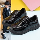 Children's Shoes Boys Leather Shoes Spring and Autumn British Style Black Soft-soled Shoes for Middle School and Primary School Students