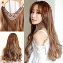 Wig female long curly hair big wave one piece long hair fluffy natural long straight hair U-shaped wig hair extension piece in stock