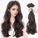 Wig women's one-piece three-piece long curly hair big wave hair extension TikTok Internet celebrity Factory