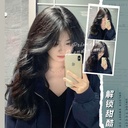 Wig Women's Long Hair Mid-length Curly Hair Large Wave Full Head Cover Natural Fluffy Daily Simulation Fashion Wig Cover