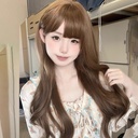 Morikawa Curly Women's Honey Tea Linen Long Hair Summer Natural Round Face Big Wave Long Curly Wig Full Head Cover