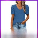 Solid Color Loose Casual Women's V-neck T-shirt Summer Short-sleeved Women's Wear