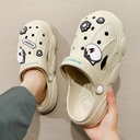 Hole Shoes Men's Summer Outer Wear Arrival Cartoon Thick-soled Non-slip Beach Sandals Men's Half Slippers