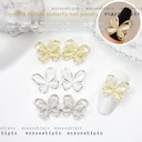 Nail Art Silver Butterfly Zircon Jewelry Exquisite Small Bow Entry Luxury Metal Three-dimensional Butterfly Nail Decoration Drill