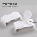 nail art double hole wash pen cup plastic double lid wash pen cup crystal liquid Cup white nail art nail shop dedicated