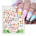 supply nail stickers Easter cartoon colorful egg cross bunny adhesive nail stickers