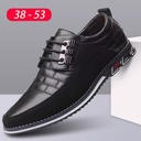 Widened plus size wide3029 extra large size 38-53 men's casual leather shoes embroidered lace-up trendy men's shoes