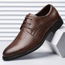 Checkered Suit Men's Business Leather Shoes Dress Large Size Men's Shoes All-match Plaid Casual Wedding Shoes