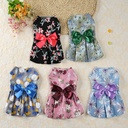 Pet Cat and Dog Skirt Five Color Ladies Dress Ribbon Dress Princess Dress Spring and Summer Dog Clothes Pet Clothes