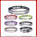 Explosive reflective pet collar anti-lost lettering dog collar comfortable leather dog leash