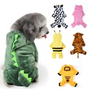 Pet Four-legged Clothes Dog Cat Autumn and Winter Warm Clothes Small Dog Tiger Clothing Supplies Dinosaur Transformation Clothes