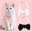 Pet Pearl Diamond Bow Necklace Princess Velvet Tie Pendant Birthday Cat Puppy Collar