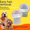 Pet comb dog flea cleaning comb stainless steel thread needle comb lice extermination beauty supplies spot