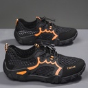 Men's Sports Shoes Outdoor Running Sneakers Mesh Flying Weaving Breathable Men's Shoes for Mountaineering and Wading