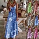 Spring and Summer Women's Dress Slim-fit Slim Long Flower Strap Dress