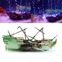 海马气动鱼缸装饰品水族箱造景套餐增氧玩具深海烂船沉船