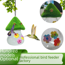 e-commerce hummingbird water feeder outdoor hanging tie-dye Silicone flower water feeder factory