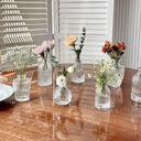 Vintage Light Luxury Embossed Transparent French Style Glass Small Vase ins Style Home Decoration Living Room Pocket Flower Vase