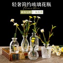 法式轻奢浮雕水晶玻璃小花瓶高级感餐桌水培植物小摆件客厅插花瓶
