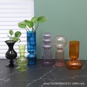 ins创意条纹透明玻璃花瓶摆件插花花器 北欧现代简约花瓶家居软装