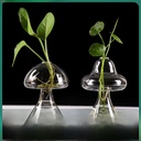 Nordic Fresh Glass Vase decoration hydroponic transparent dining table small vase home mushroom vase glass aromatherapy bottle