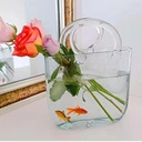 European-style creative transparent handbag glass vase living room hydroponic ins style decoration flower arrangement fish tank