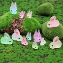 Resin simulation luminous rabbit cute cartoon children Tide play creative luminous keychain accessories house ornaments