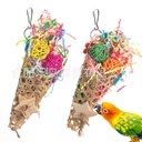 Parrot toy bird toy paper silk rattan ball bite toy summer ice cream toy relieving stuffy bird cage decoration