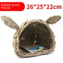 Rabbit Head Natural Hand-woven Grass Nest Totoro Dutch Pig Hamster Hedgehog Grass Nest House Small Pet Supplies Grass Woven Grass House