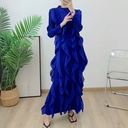 Pleated Long Piece Dress Autumn Long Export Women's Slimming Air Pressure Pleated Dress
