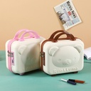 Bear Accompanying Gift Makeup Storage Bag 14-inch Portable Luggage Hanging Luggage 3D Cartoon Cute Student
