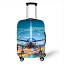 airplane Printed Spandex Stretch Thickened Leather Case Set Fashionable Luggage Case Set