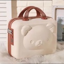 韩国时尚 熊化妆箱14寸手提箱便携式拉链箱厂家行李箱化妆箱女