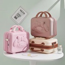 Portable Luggage cosmetic bag 14-inch female student mini cartoon 3D rabbit password box small travel storage box
