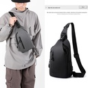 Leather Chest Bag Men's Crossbody Motorcycle Chest Bag Hong Kong Style Trendy Crossbody Bag Men's Chest Bag