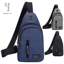 Men's Trendy Business Chest Bag Casual Headphones Messenger Bag Trendy Shoulder Chest Bag Fashion All-match Chest Bag