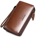 Men's PU Double Pull Handbag Men's Bag Multifunctional Wallet Business Long Clutch Bag Clutch Bag Men's Clutch Bag