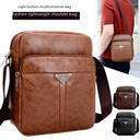 Men's Korean Style PU Leather Men's Shoulder Bag Multi-Layer Large Capacity Men's Crossbody Bag Crossbody Bag