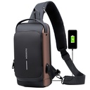 Men's bag shoulder messenger bag multifunctional sports crossbody chest backpack USB charging port anti-theft chest bag