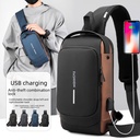 Men's Crossbody Bag Trendy Password Lock Fashion Chest Bag USB Charging Business Casual Backpack