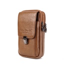 Little Dolly Men's Leather Waist Bag 5.5/6 "Mobile Phone Bag Wearing Belt Retro Cowhide Mobile Phone Waist Bag 6.5"