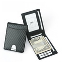 men's carbon fiber pattern beauty gold clip hot-selling cowhide short RFID anti-theft brush wallet
