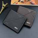 Men's Wallet Men's Short Multi-Card Stylish Casual Wallet Men's Youth Thin Three-fold Cross Soft Wallet
