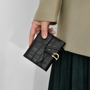 Wallet Women's Short Crocodile Embossed Buckle Multi-Card Three-Fold Card Bag Coin Purse