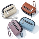 Women's Mini Small Bag Coin Purse Real Cowhide Large Capacity Double Zipper Multifunctional Handbag Coin Bag Clutch