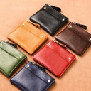 Coin Purse Men's Short Wallet Thin Solid Color PU Coin Bag Mini Zipper Card Coin Bag