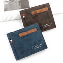 Korean men's short wallet fashion card TPU printed multi-card zipper coin bag men's hinge wallet