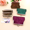 Retro double-layer PU bright short wallet Women's Small coin purse creative card bag student coin bag spot