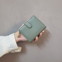 ins Solid Color Single Zipper Large Capacity Women's Clutch Bag Short Coin Purse Fashionable Cute OL Card Bag