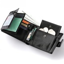 Wallet Short Horizontal Wallet Vintage Men's Buckle PU Wallet Multifunctional Men's Wallet Large Capacity